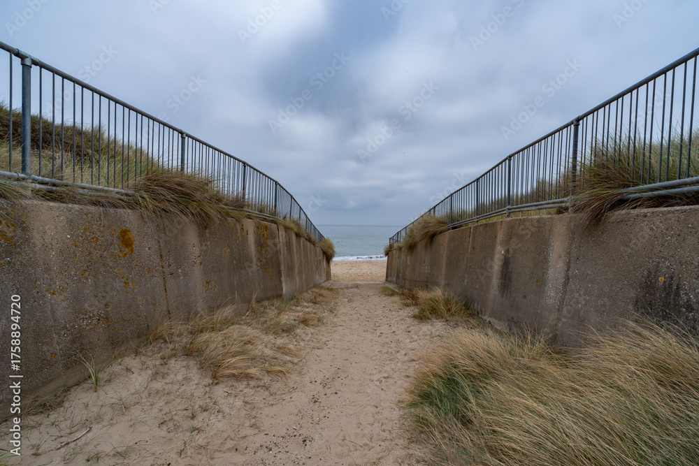 Fototapeta premium Path through the sand dunes to Winterton beach on the Norfolk Coast