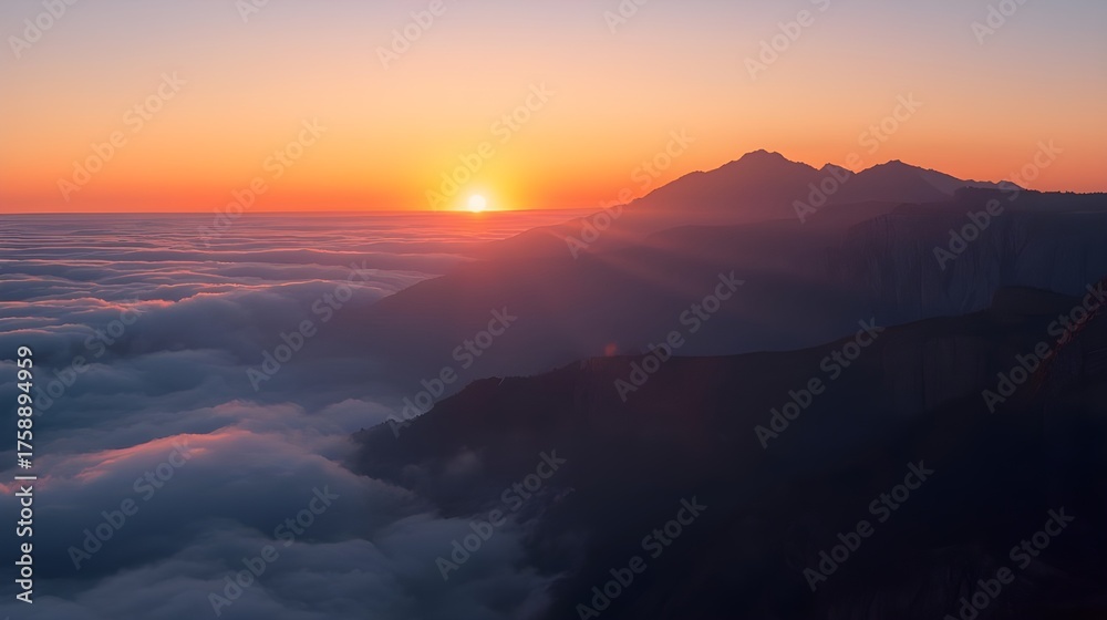 Fototapeta premium sunset over the mountains