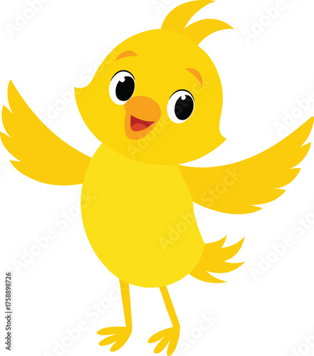 Joyful blue bird doing a lively jig with one leg kicked vector illustration