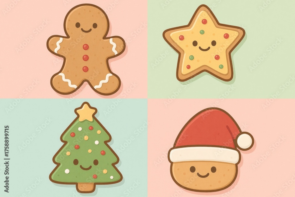 Obraz premium Cute festive cookie illustration