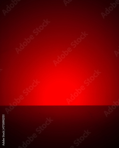 Minimalist red light gradient horizon in darkness