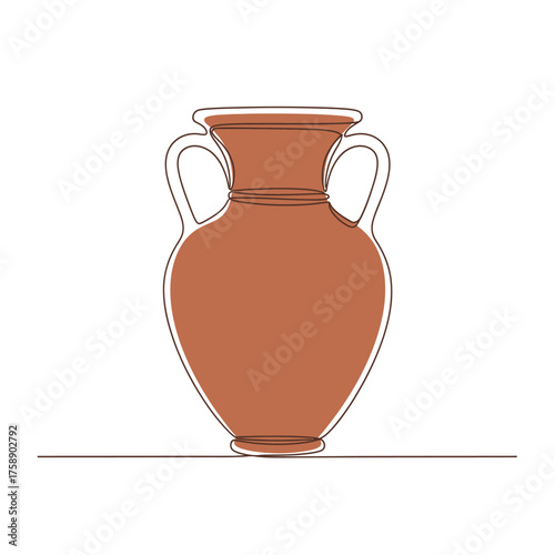 Line art ancient pottery vase line art vector illustration terracotta amphora minimalist drawing design element