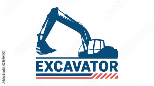 Excavator logo design for construction heavy machinery industry businesses vector