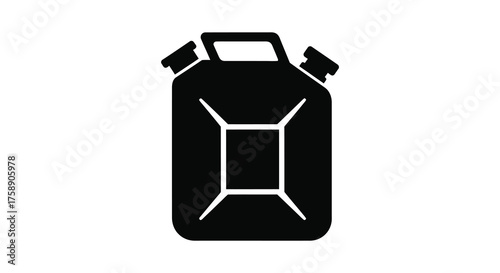 Classic jerry can fuel container silhouette for outdoor adventure and emergency preparedness