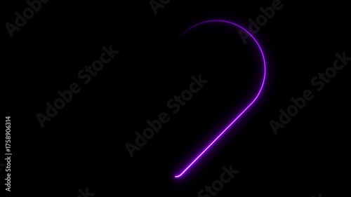 Wallpaper Mural Purple Neon Glowing Heart Outline Shape on Black Background, Seamless Offset Loop Animation 4K Motion Video Torontodigital.ca