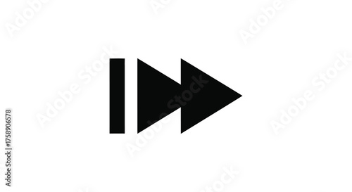 A black silhouette of a fast forward symbol with a vertical line indicating the beginning of media playback