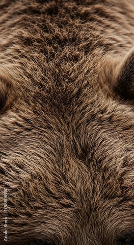 Wallpaper Mural Close-up view of a bear's dense, rich brown fur texture, showcasing the intricate details of individual hairs. Torontodigital.ca