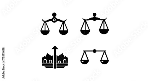 Elegant justice scales symbols for law firms, legal advisors, courts & paralegal services