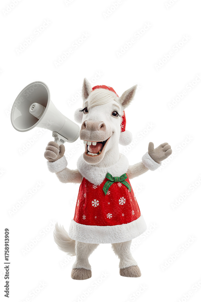 Fototapeta premium A funny 3D cartoon horse in an isolated on a transparent background