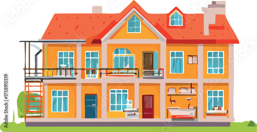 house, architecture, building, city, vector