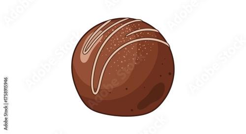 Delicious Chocolate Truffle with White Chocolate Drizzle.