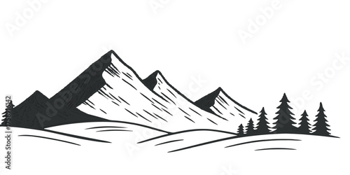 Vector illustration of camping in the snowy mountains with a winter sky panorama