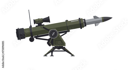 Military Missile Launcher with Tripod and Scope.