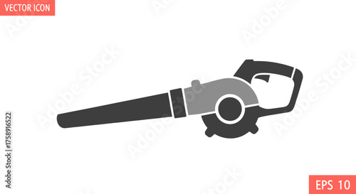 Vector Illustration of a Gray and Black Leaf Blower.
