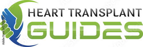 Caring "Heart Transplant Guides" Logo with Heart Icon