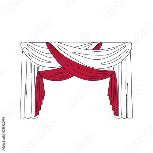 Line art shop elegant wedding arch draping fabric panels decorations for ceremony and reception backdrop design
