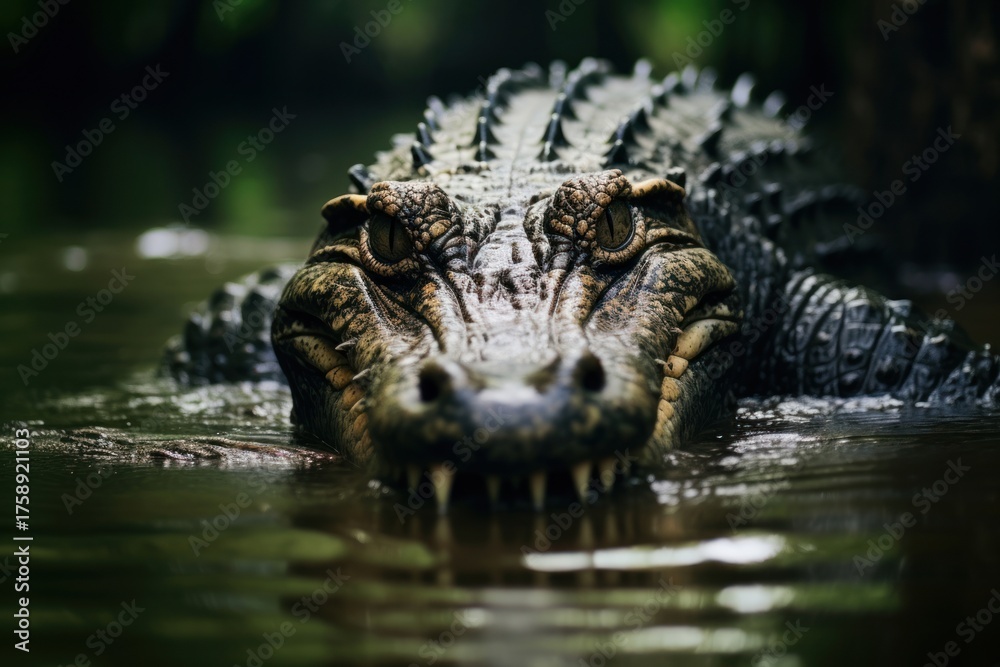 Fototapeta premium Rainforest crocodile reptile animal.