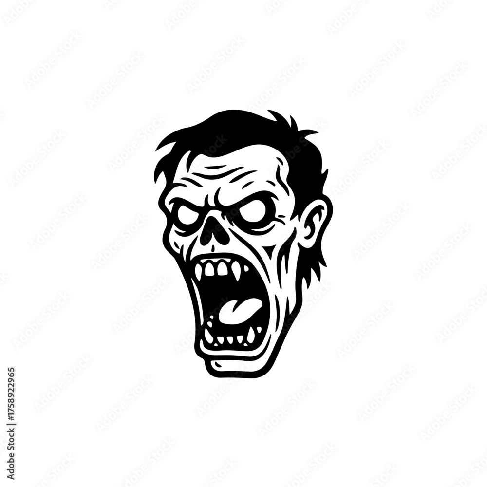 Obraz premium Cartoon, zombie, roar, illustration, svg