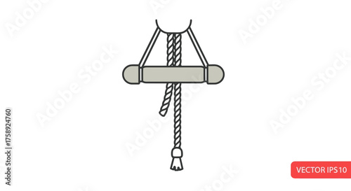 Simple Hand-Drawn Illustration of a Rope Swing.