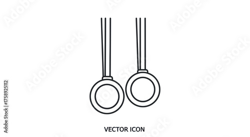 Gymnastic Rings Vector Icon for Sports and Fitness.