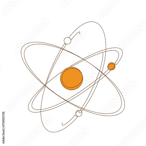 Atom structure illustration science education physics chemistry model electron orbit nucleus graphic 3d 100