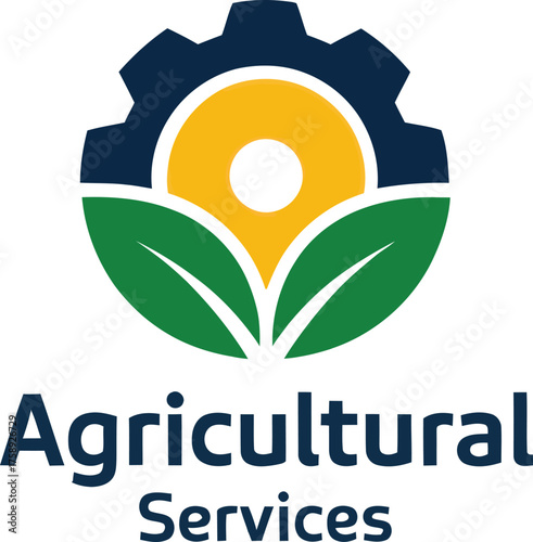 Print Agricultural Services Logo Design – Modern Farming and Eco Industry Symbol Vector Illustration