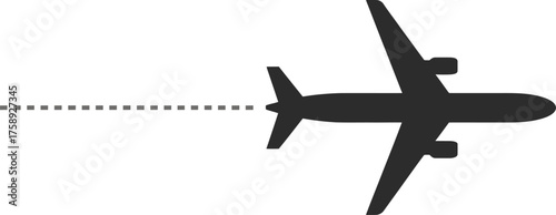 Flying Airplane Travel Route Icon | Journey Destination Path Vector Symbol Illustration
