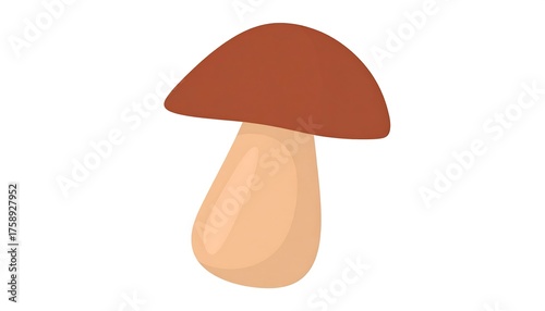 Boletus Edulis Illustration - A Simple and Clean Mushroom Design.