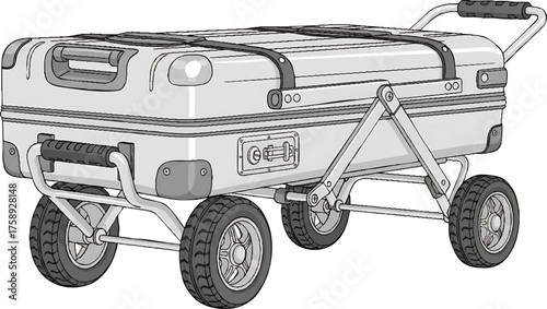 Portable Luggage Cart with Large Wheels.