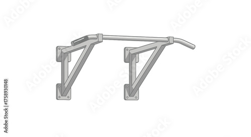 Wall-mounted pull-up bar with angled supports for fitness training.