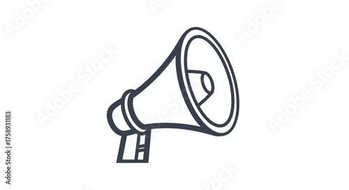 Simple Line Art Illustration of a Megaphone.
