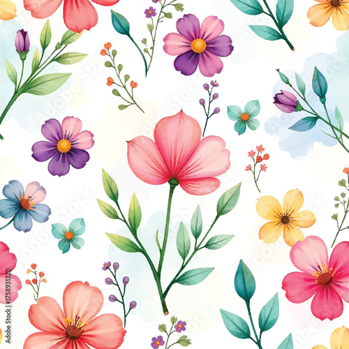 watercolor seamless floral pattern design