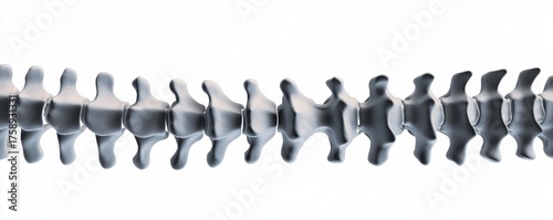 Spine Anatomy 3D Render of Spinal Column on White Background, vertebrae , back pain