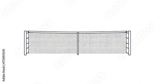 Simple Black and White Tennis Net Illustration.