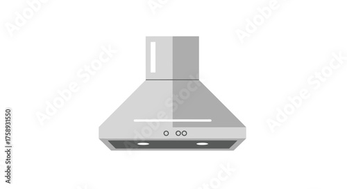 Modern Stainless Steel Kitchen Range Hood with Integrated Lighting.