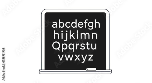 Black Chalkboard Displaying Alphabet Letters in White Font.