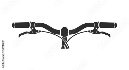 Black Bicycle Handlebars with Levers and Grips.