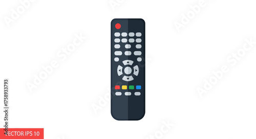 Black Television Remote Control with Multiple Buttons.