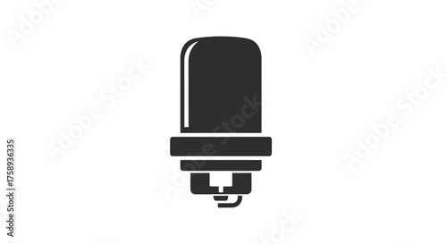 Black Silhouette of a Spark Plug for Engine Ignition.