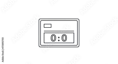 Simple Outline of a Scoreboard Displaying Zero-Zero Score.