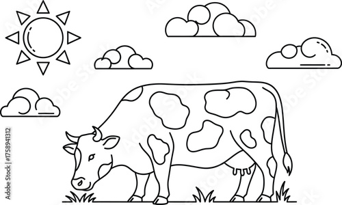 Animal Set illustrations for Coloring Pages kids & adults. Printable wildlife Out line and line art.