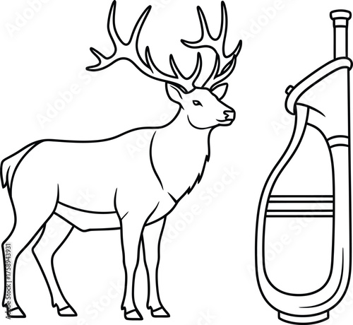 Animal Set illustrations for Coloring Pages kids & adults. Printable wildlife Out line and line art.