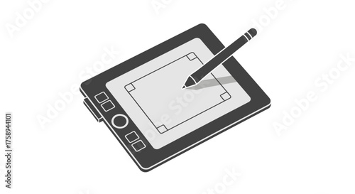 Graphic Tablet with Stylus Pen for Digital Art and Design Work.