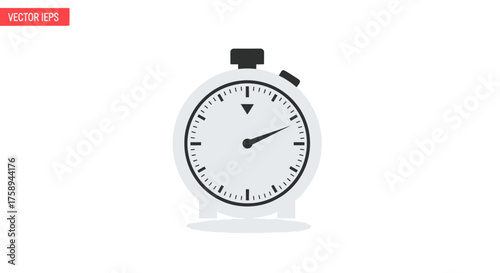 Simple White Stopwatch with Black Details and Buttons.