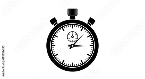 Classic Stopwatch with Two Pushers and Detailed Dial.