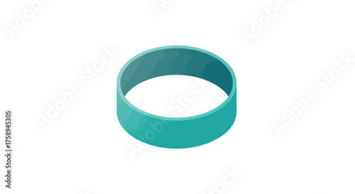 A Teal Colored Silicone Ring with a Smooth Surface.