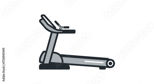Side View Modern Treadmill Exercise Machine Illustration.