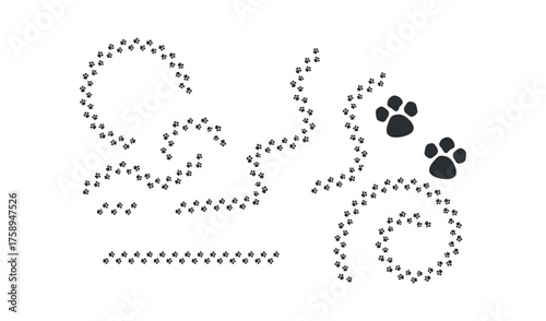 Dog tracks icon. Vector illustration set