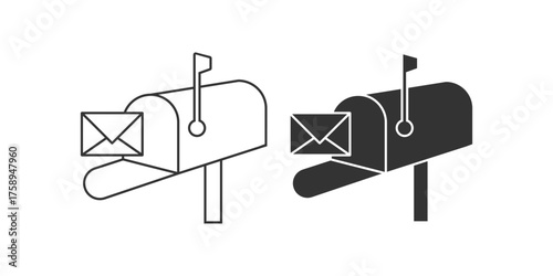 Post mount mailbox with letter or mail icon. Vector illustration desing.