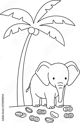 Animal Set illustrations for Coloring Pages kids & adults. Printable wildlife Out line and line art.